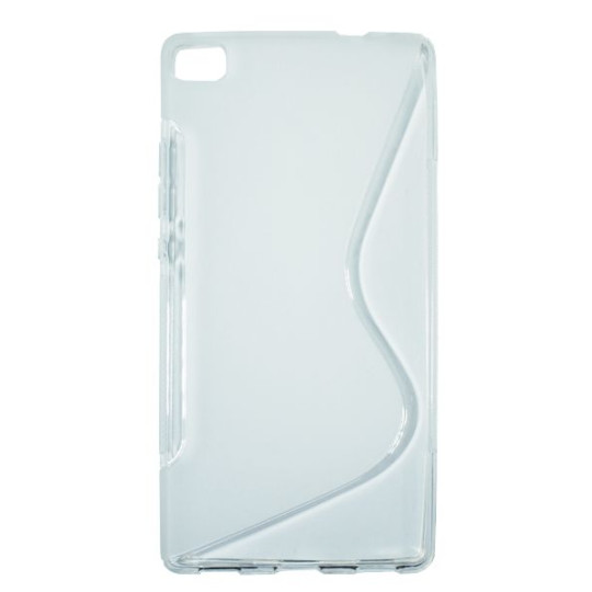 Huawei P8 - Gumiran ovitek (TPU) - belo-prosojen SLine