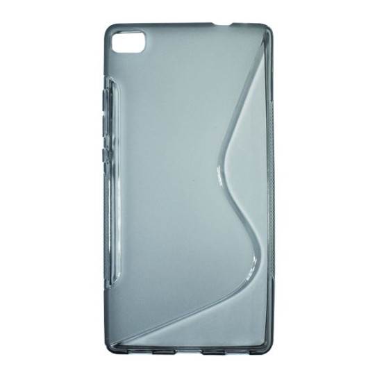 Huawei P8 - Gumiran ovitek (TPU) - sivo-prosojen SLine
