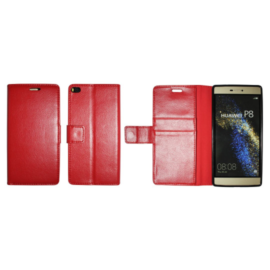 Huawei P8 - Preklopna torbica (WLG) - rdeča