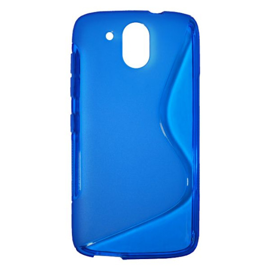 HTC Desire 526 - Gumiran ovitek (TPU) - modro-prosojen SLine
