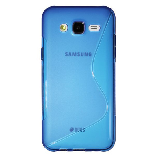 Samsung Galaxy J5 - Gumiran ovitek (TPU) - modro-prosojen SLine