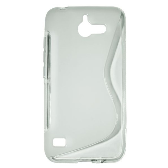 Huawei Ascend Y550 - Gumiran ovitek (TPU) - belo-prosojen SLine