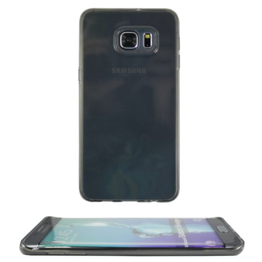 Samsung Galaxy S6 Edge Plus - Gumiran ovitek (TPU) - sivo-prosojen prosojna