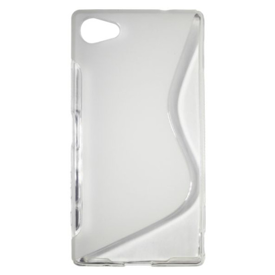 Sony Xperia Z5 Compact - Gumiran ovitek (TPU) - belo-prosojen SLine