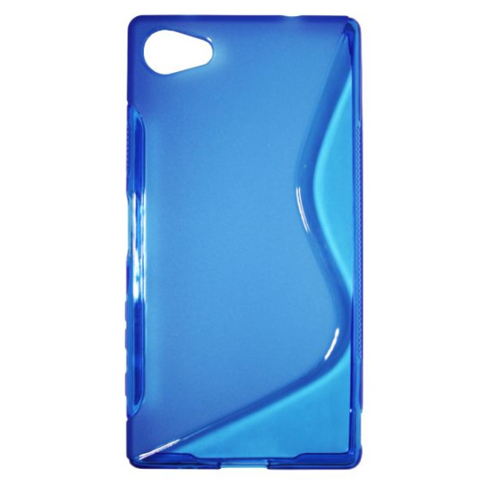Sony Xperia Z5 Compact - Gumiran ovitek (TPU) - modro-prosojen SLine