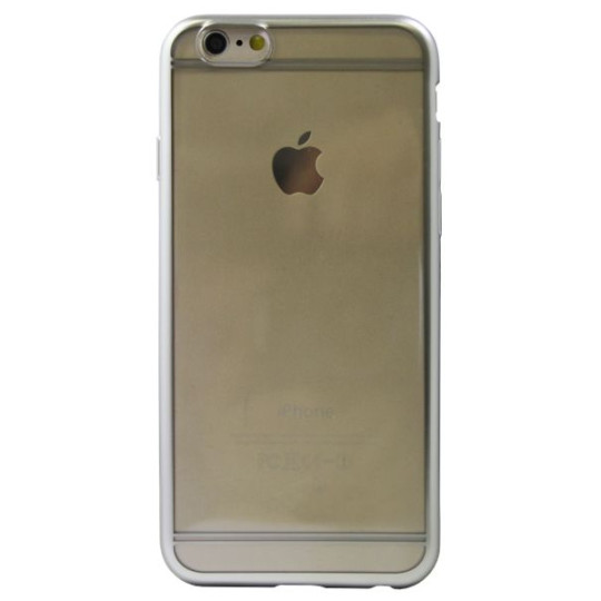 Apple iPhone 6/6S - Gumiran ovitek (TPUE) - rob srebrn