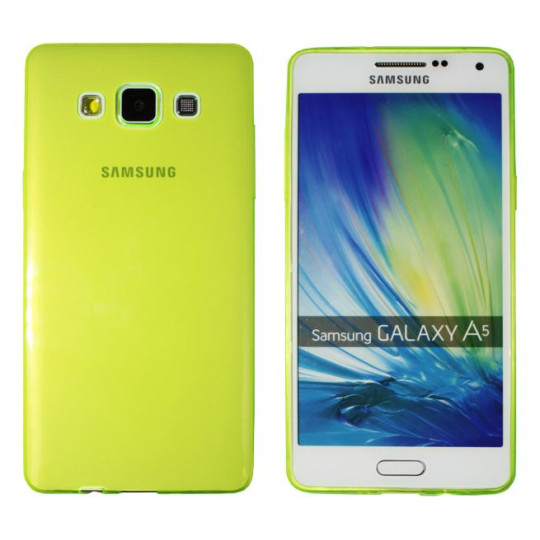 Samsung Galaxy A5 - Gumiran ovitek (TPUA) - zeleno-prosojen
