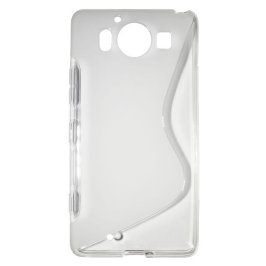 Microsoft Lumia 950 - Gumiran ovitek (TPU) - belo-prosojen SLine