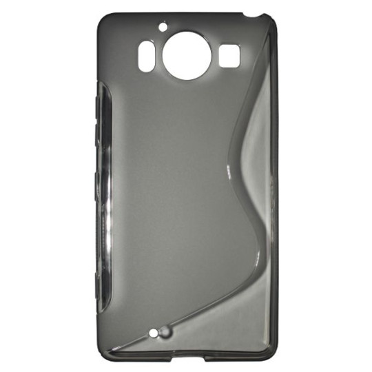 Microsoft Lumia 950 - Gumiran ovitek (TPU) - sivo-prosojen SLine