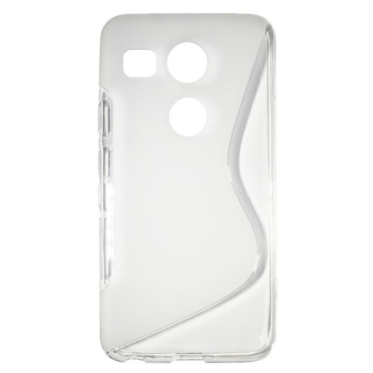 LG Nexus 5X - Gumiran ovitek (TPU) - belo-prosojen SLine