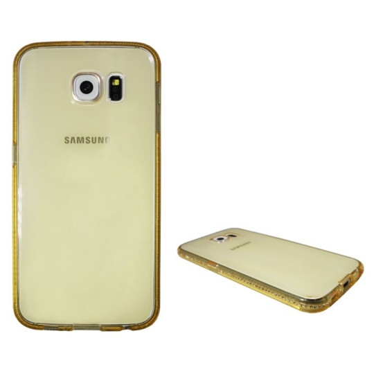 Samsung Galaxy S6 - Gumiran ovitek (TPUD) - rob oranžen