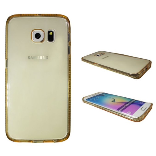 Samsung Galaxy S6 Edge - Gumiran ovitek (TPUD) - rob oranžen