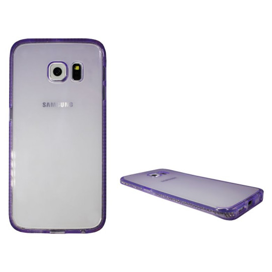 Samsung Galaxy S6 Edge - Gumiran ovitek (TPUD) - rob vijoličen