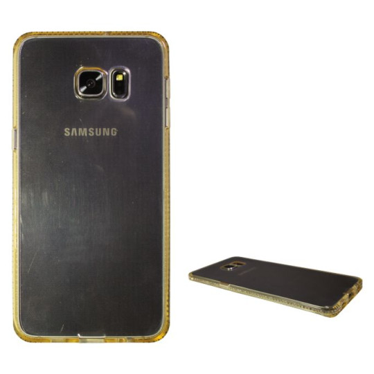 Samsung Galaxy S6 Edge Plus - Gumiran ovitek (TPUD) - rob oranžen