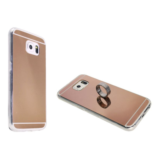Samsung Galaxy S6 - Gumiran ovitek (TPUE) - ogledalo roza