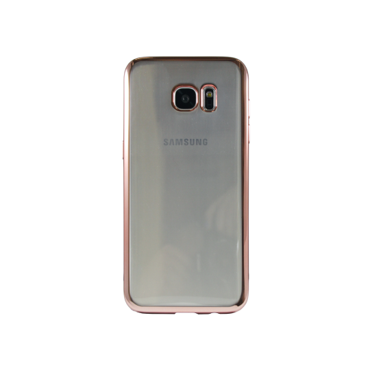 Samsung Galaxy S7 Edge - Gumiran ovitek (TPUE) - rob roza-zlat