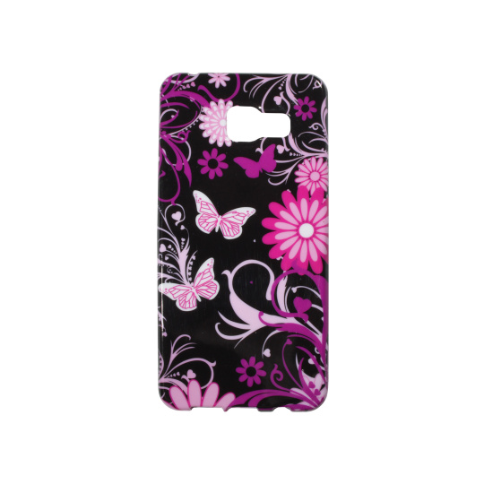 Samsung Galaxy A3 (2016) - Gumiran ovitek (TPUP) - Pinky flowers dark