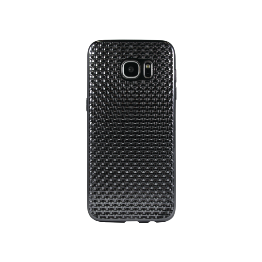 Samsung Galaxy S7 Edge - Gumiran ovitek (TPUE) - prepletenka črna