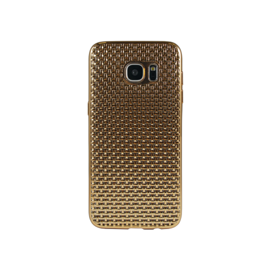 Samsung Galaxy S7 Edge - Gumiran ovitek (TPUE) - prepletenka zlata