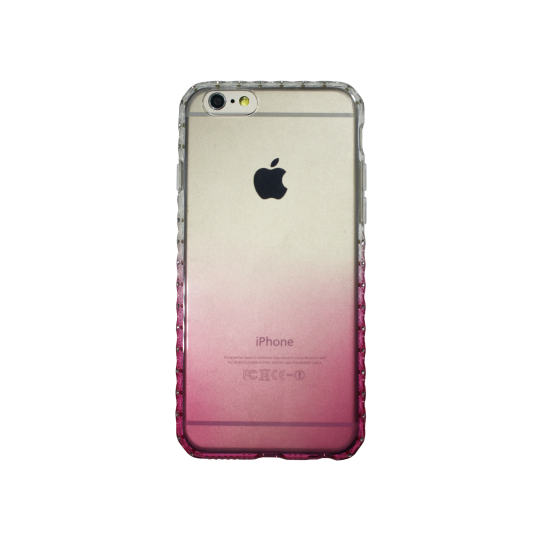 Apple iPhone 6Plus/6SPlus - Gumiran ovitek (TPUD) - vzorčast rob preliv roza