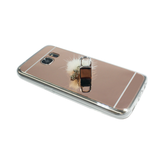 Samsung Galaxy S7 - Gumiran ovitek (TPUE) - ogledalo roza