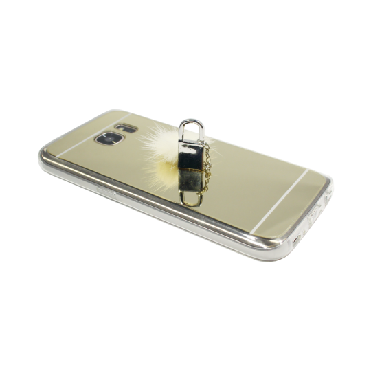 Samsung Galaxy S7 - Gumiran ovitek (TPUE) - ogledalo zlato