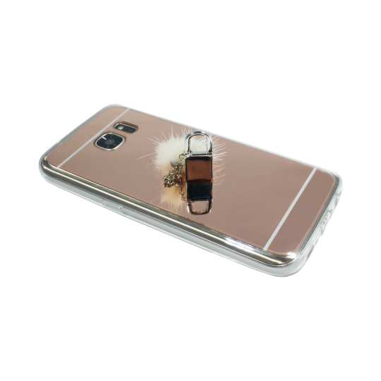 Samsung Galaxy S7 Edge - Gumiran ovitek (TPUE) - ogledalo roza