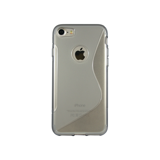 Apple iPhone 7/8 - Gumiran ovitek (TPU) - sivo-prosojen SLine
