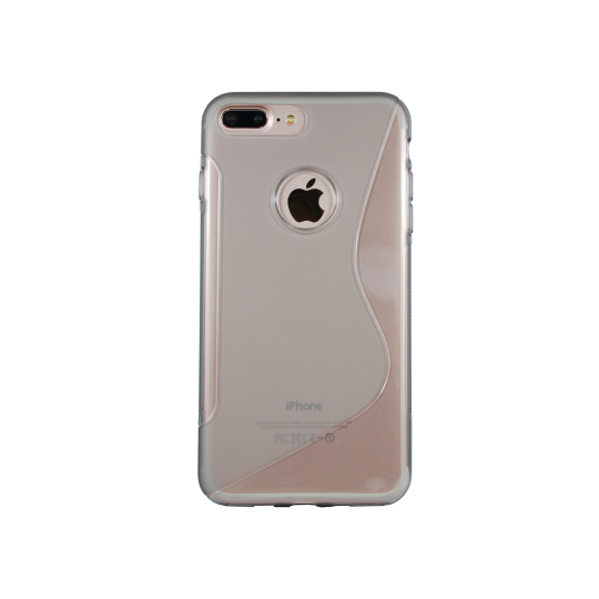 Apple iPhone 7 Plus/8 Plus - Gumiran ovitek (TPU) - sivo-prosojen SLine