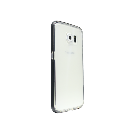Samsung Galaxy S6 - Gumiran ovitek (TPU+ALU) - črn