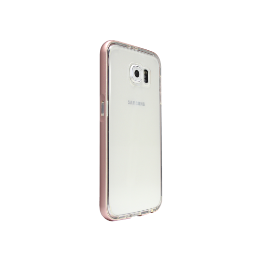 Samsung Galaxy S6 - Gumiran ovitek (TPU+ALU) - roza