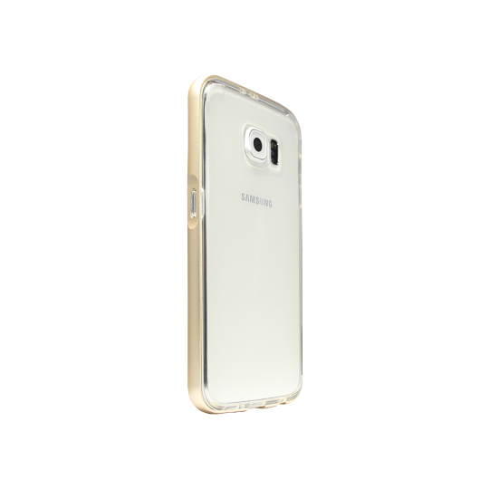 Samsung Galaxy S6 - Gumiran ovitek (TPU+ALU) - zlat