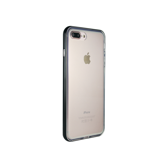 Apple iPhone 7 Plus/8 Plus - Gumiran ovitek (TPU+ALU) - črn