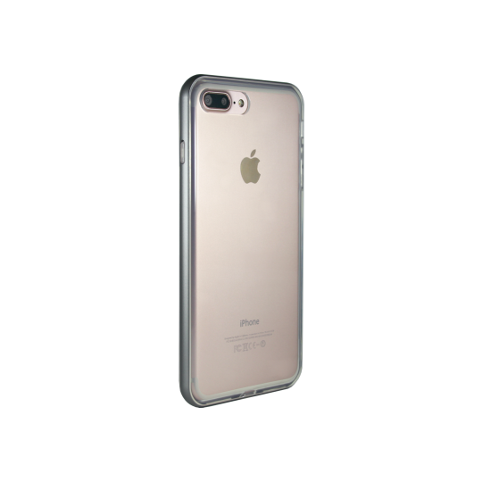 Apple iPhone 7 Plus/8 Plus - Gumiran ovitek (TPU+ALU) - siv