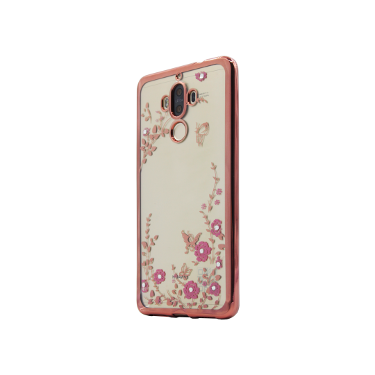 Huawei Mate 9 - Gumiran ovitek (TPUE) - roza rob - roza rožice
