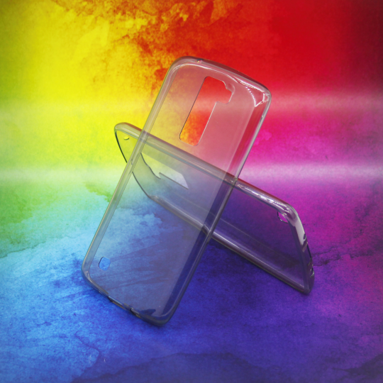 LG K8 - Gumiran ovitek (TPUA) - sivo-prosojen