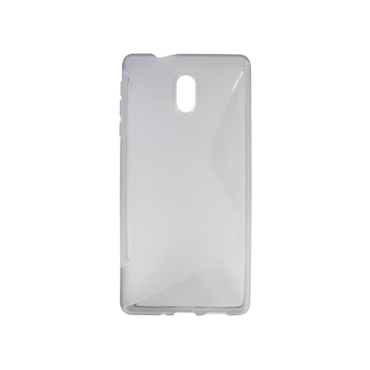 Nokia 3 - Gumiran ovitek (TPU) - sivo-prosojen SLine