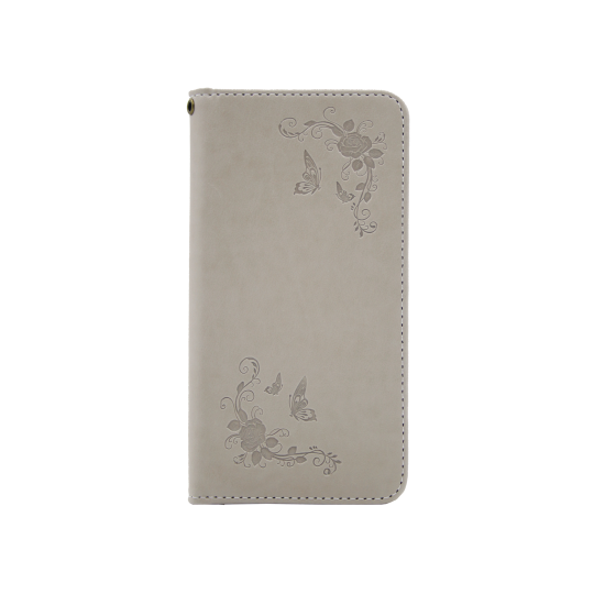 Apple iPhone X / XS - Preklopna torbica (WLGO-Butterfly) - siva