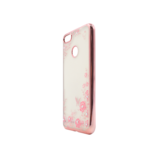 Huawei P9 Lite mini - Gumiran ovitek (TPUE) - roza rob - roza rožice