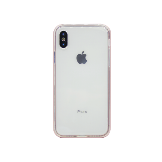 Apple iPhone X / XS - Gumiran ovitek (TPU+ALU) - roza