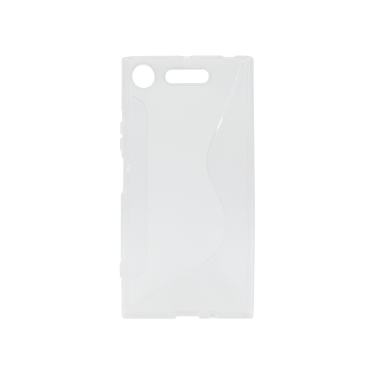 Sony Xperia XZ1 - Gumiran ovitek (TPU) - belo-prosojen CS-Type