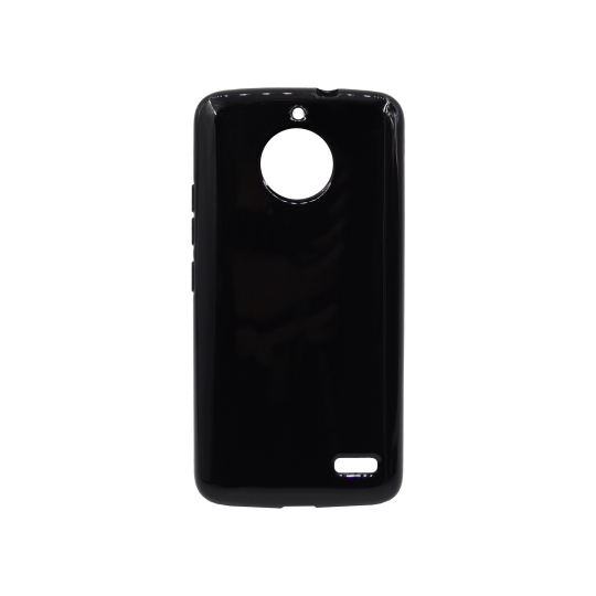 Motorola Moto E4 - Gumiran ovitek (TPU) - črn svetleč