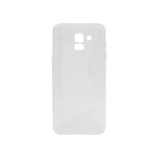 Samsung Galaxy J6 - Gumiran ovitek (TPU) - belo-prosojen CS-Type