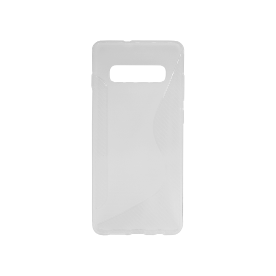Samsung Galaxy S10 - Gumiran ovitek (TPU) - belo-prosojen CS-Type