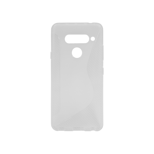 LG V40 ThinQ - Gumiran ovitek (TPU) - belo-prosojen CS-Type
