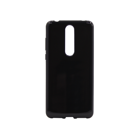 Nokia 3.1 Plus - Gumiran ovitek (TPU) - črn svetleč