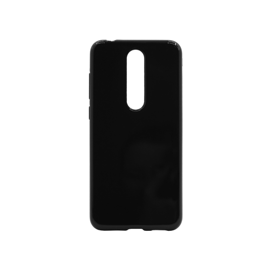 Nokia 5.1 Plus - Gumiran ovitek (TPU) - črn svetleč