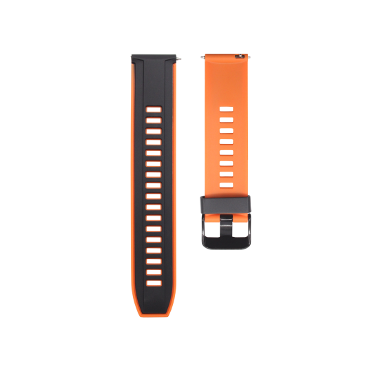 Silikonski pašček za uro V20 (20mm) - oranžno črn