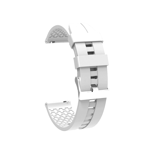 Silikonski pašček za uro (22mm) - bel