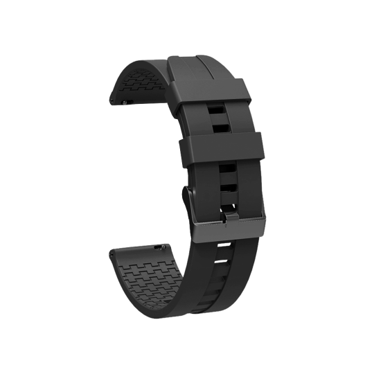 Silikonski pašček za uro (22mm) - črn